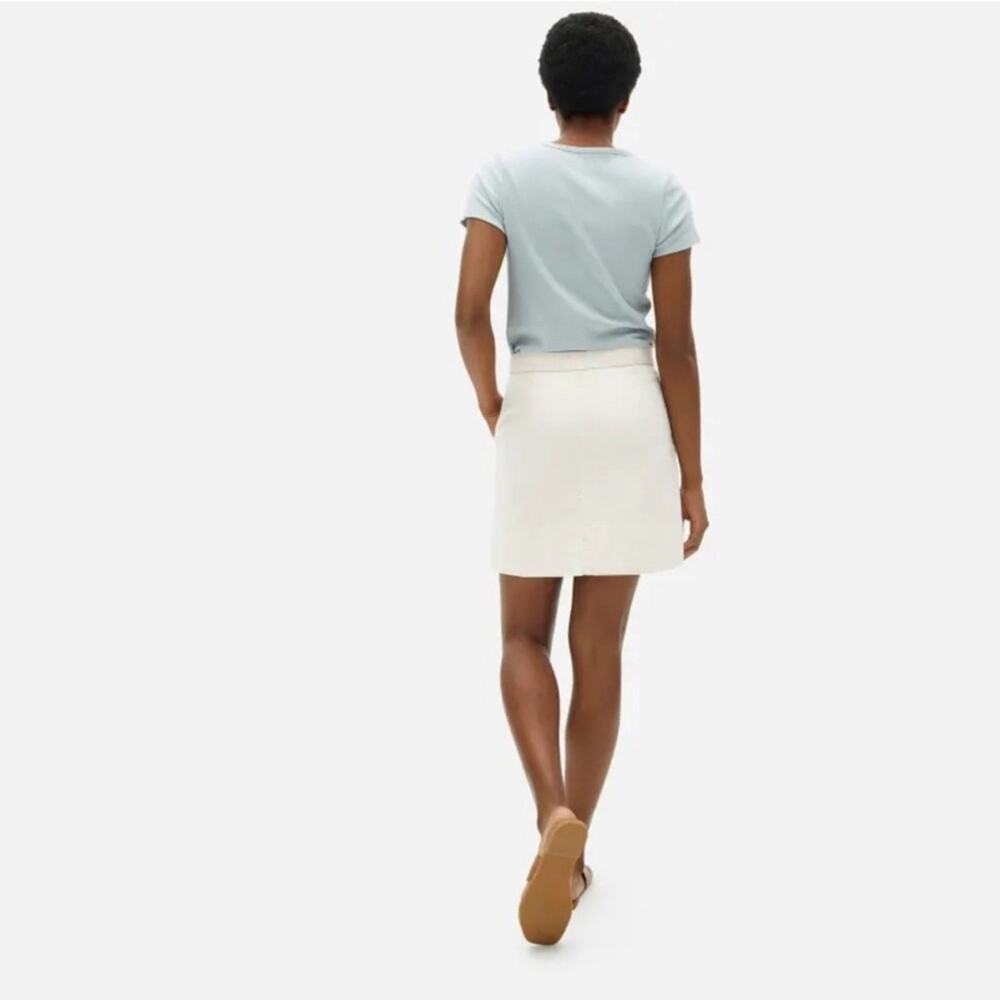 Everlane Canvas Stamp Mini Skirt Ecru Size 6 Minimalist Capsule Wardrobe - Picture 2 of 10